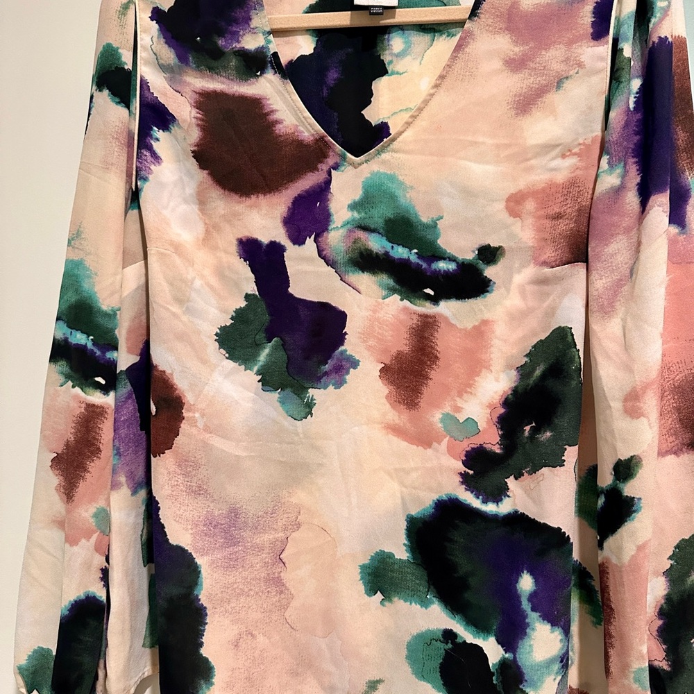 CAbi Multicolor Abstract Blouse